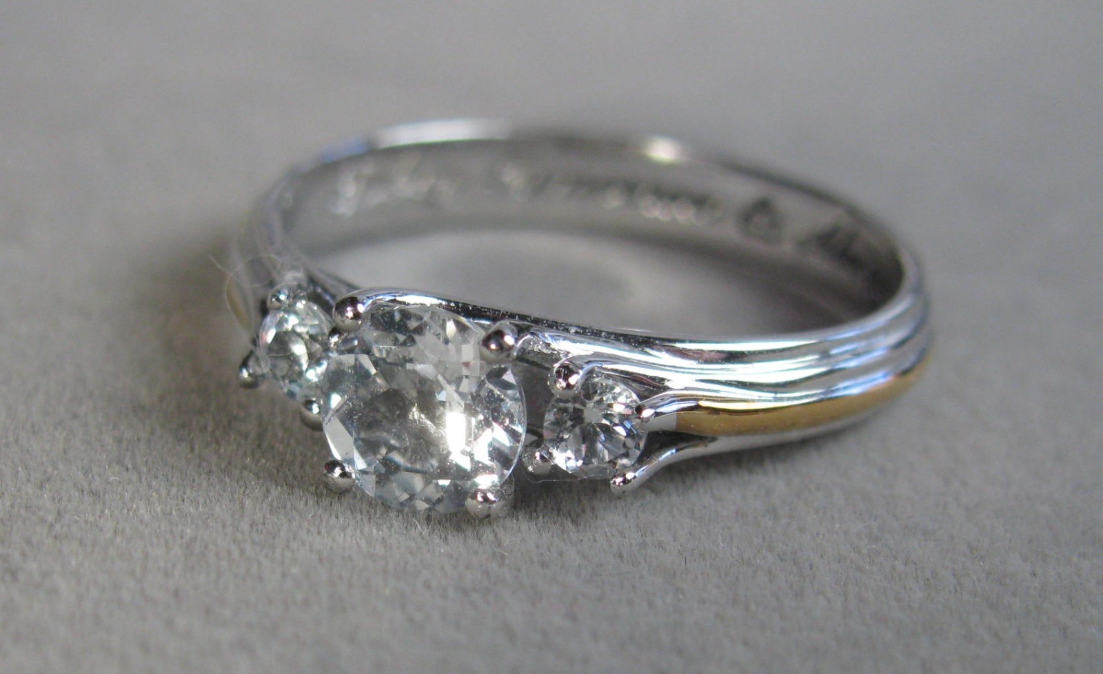 Sterling Silver White Topaz Triple Stone Ring 2.1g Size 10 BGE #B175