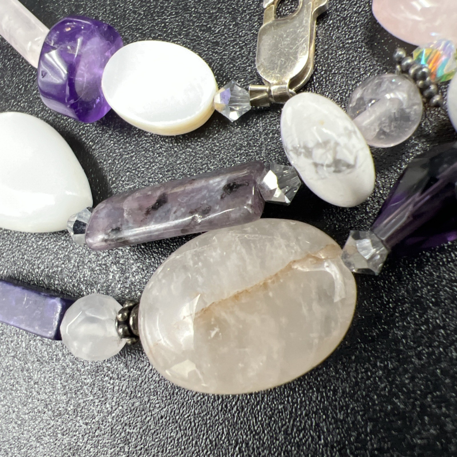 Chunky Southwestern Gemstone Crystal Necklace ~ 925 Sterling Silver ~ 20” ~ 44g