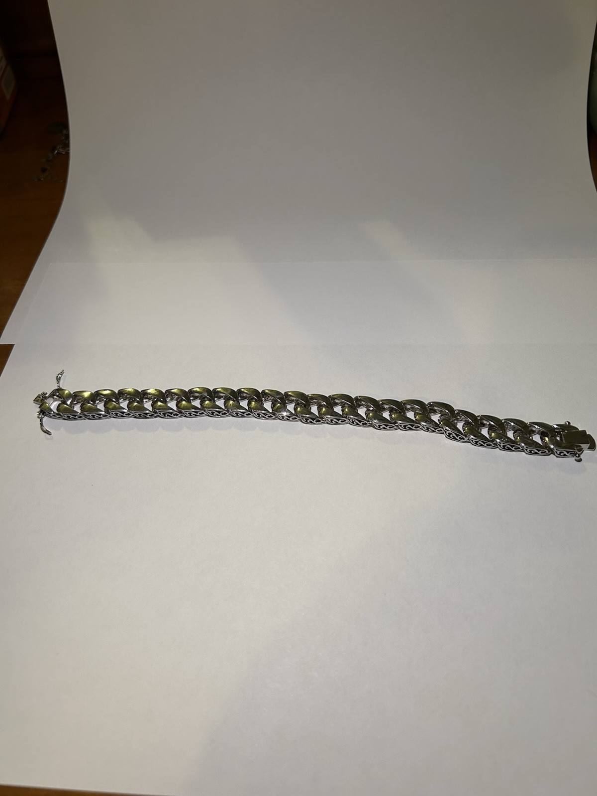 52.26G silver cuban link chain Bracelet