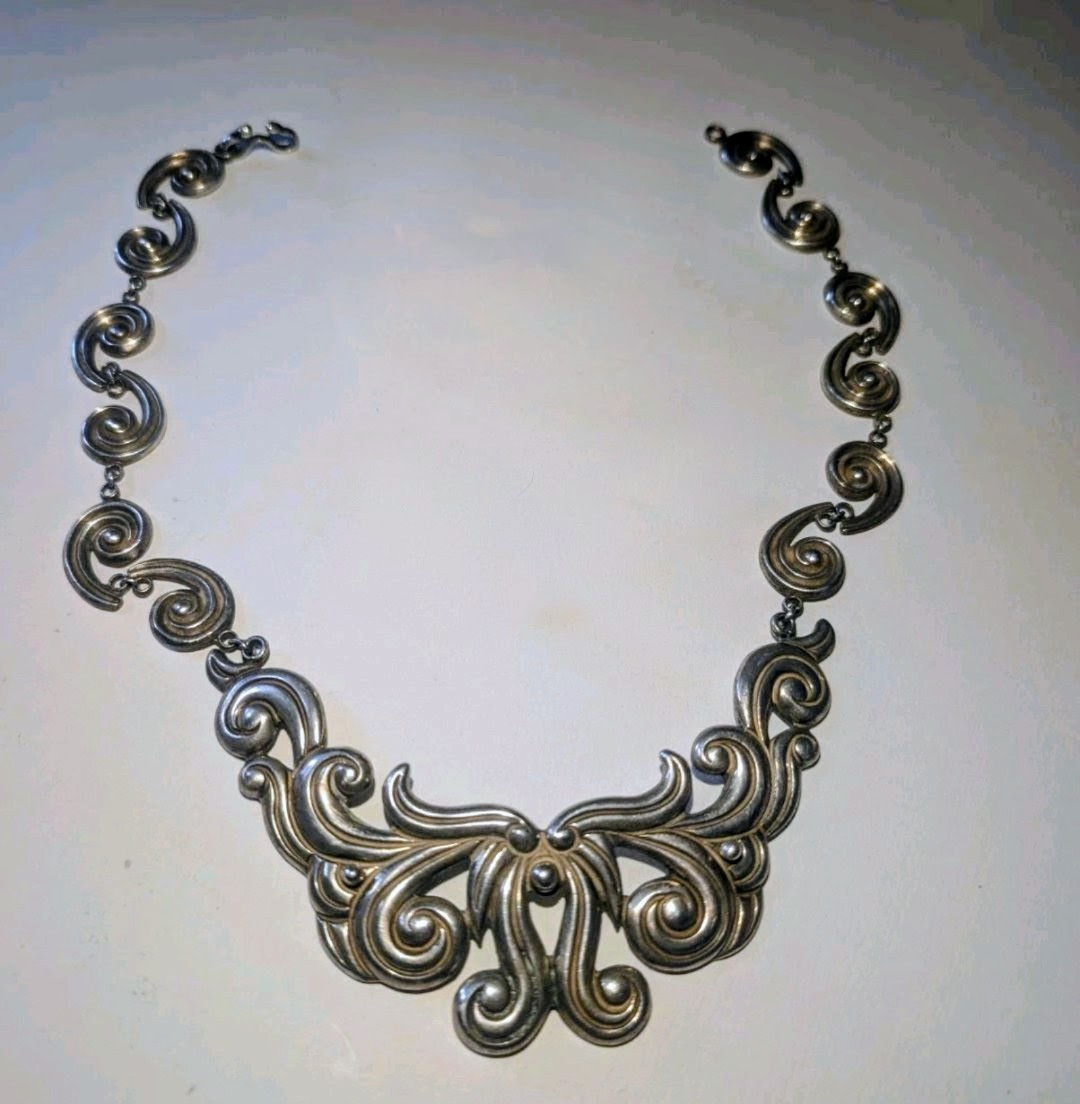 Los Castillo Taxco Sterling Silver Necklace Bracelet Earring Set #366 #461 #475
