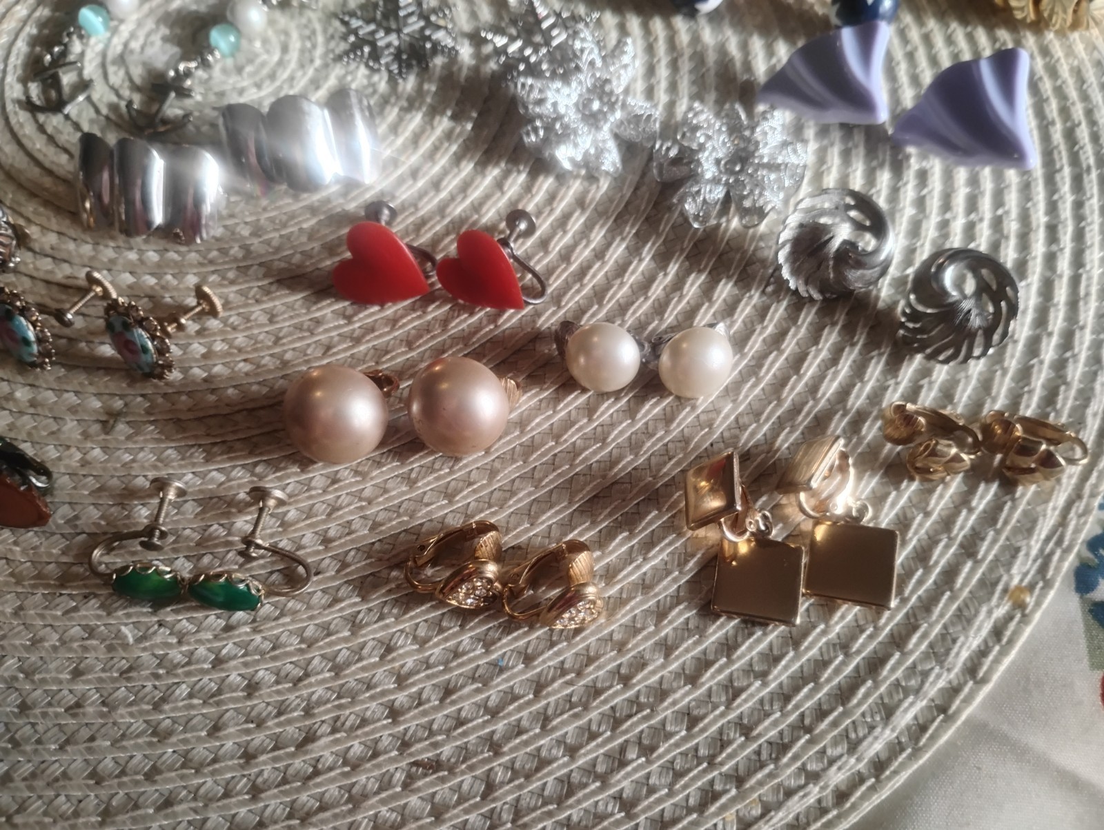32 Pairs Of Vintage Clip On Earrings