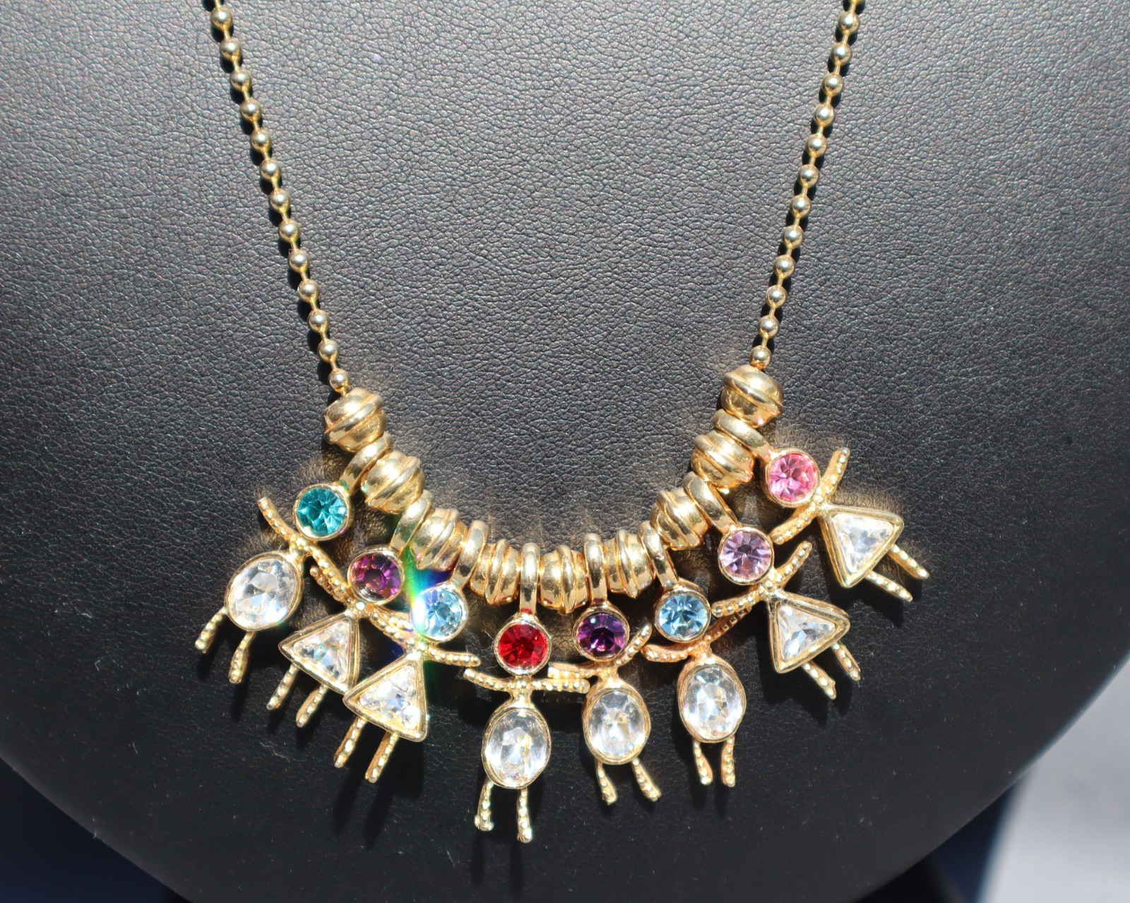 Mothers Charm Necklace Birthstone Colors 8 Geometric Children Boys Girls Grandma