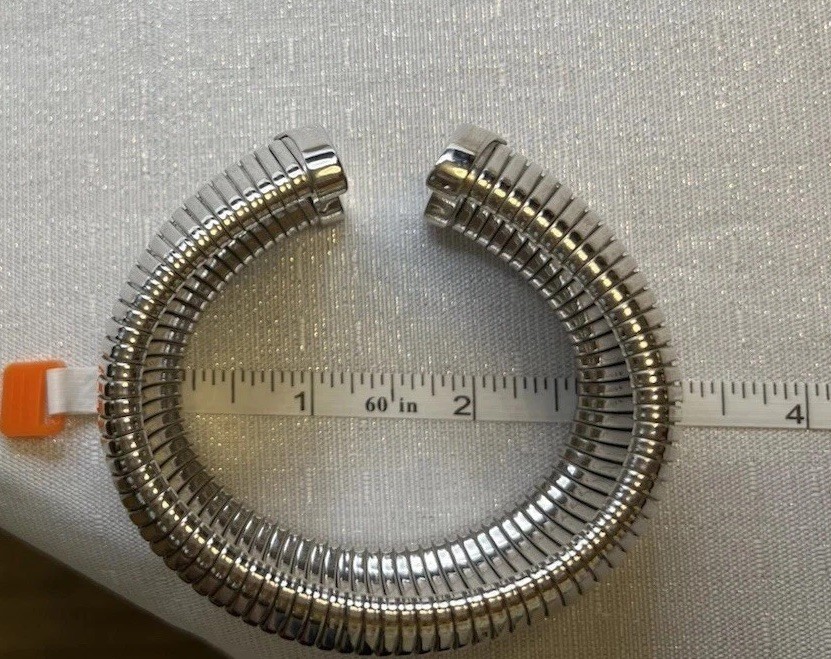 Vintage Modernist Heavy Bronze Italian Silver-tone Wide Cuff Bracelet