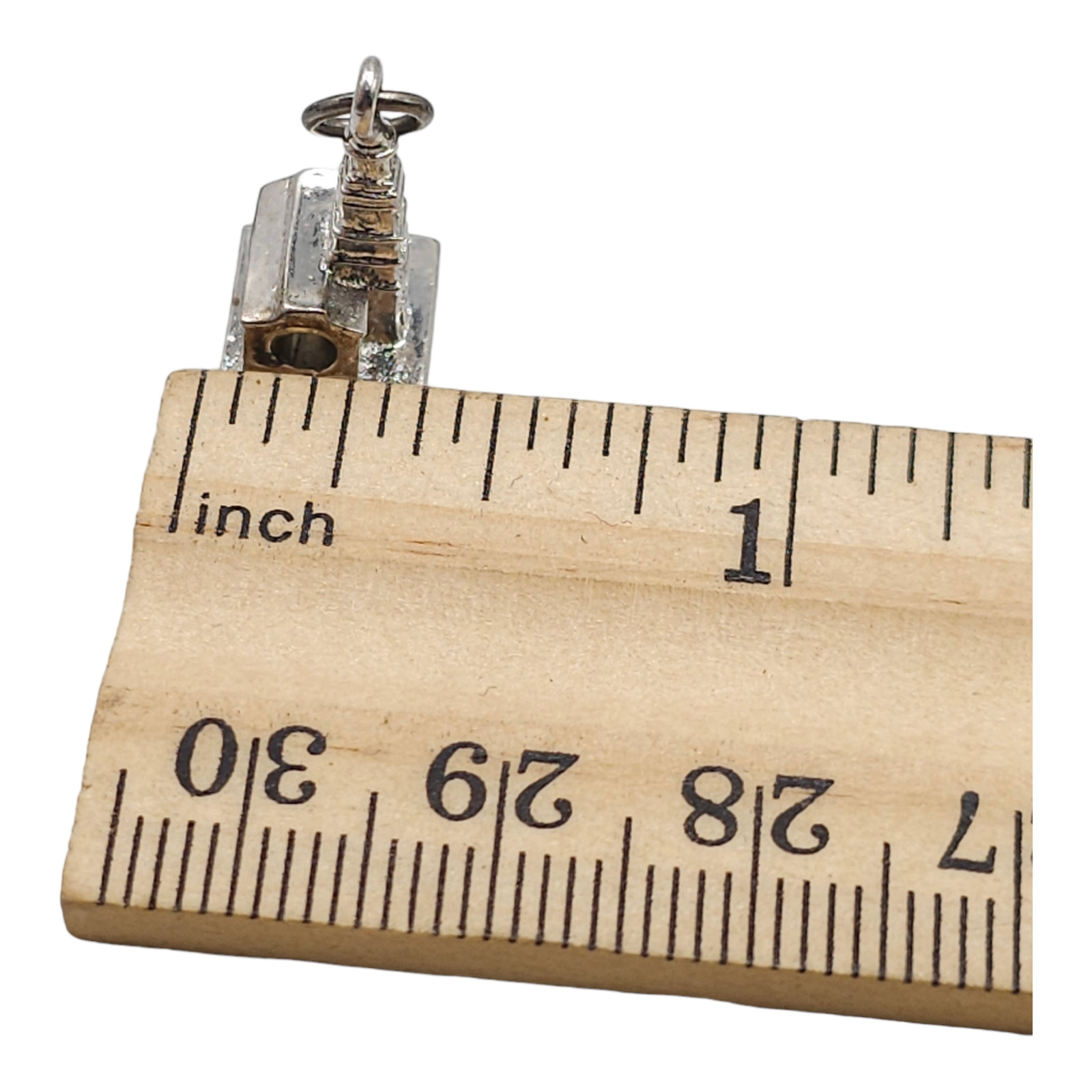 Independence Hall Dangle Drop Charm Pendant Silver Tone Vintage