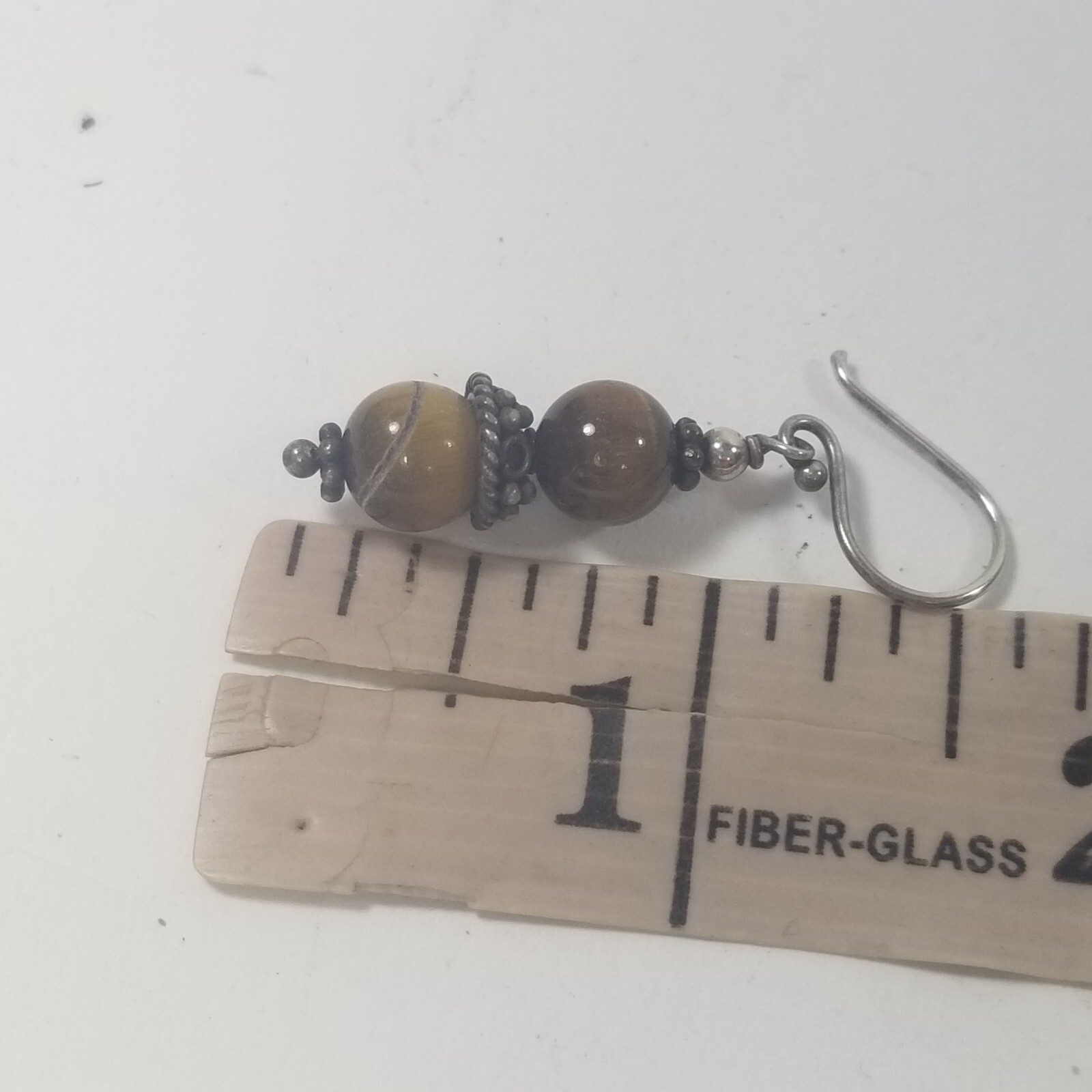 Vintage Hook Pierced Earrings Dangle Drop Brown Moonglow Boho Jewelry 1″