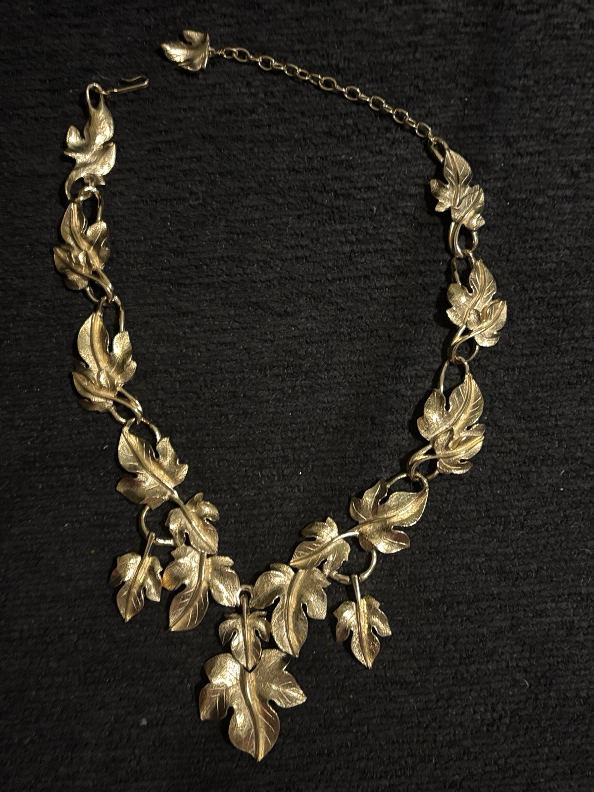 Vintage Trifari Kunio Matsumoto Choker Necklace Jewelry Leaves Leaf Signed Read!