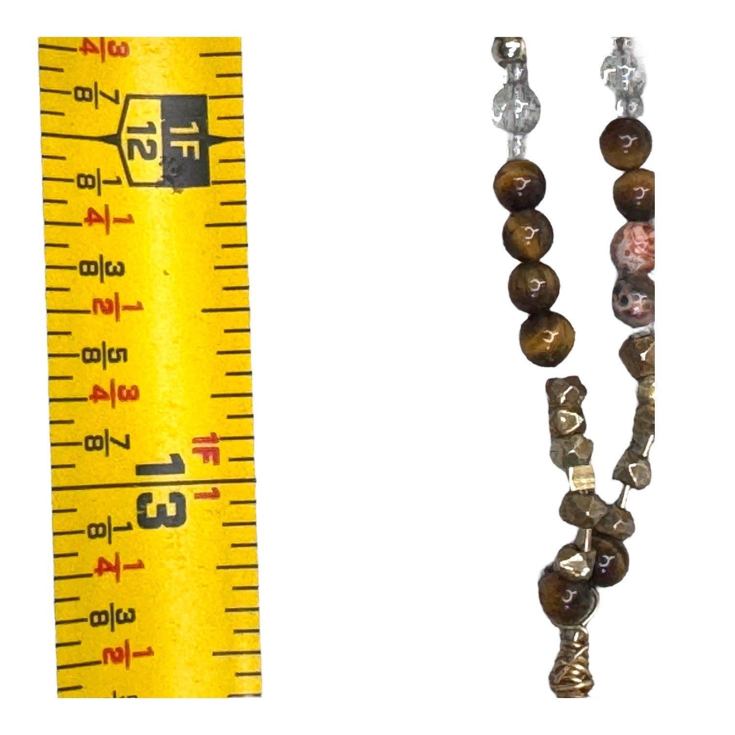 Vintage Large Carved Jade Pendant Necklace Tiger Eye Agate & Cloisonne Beads 26″