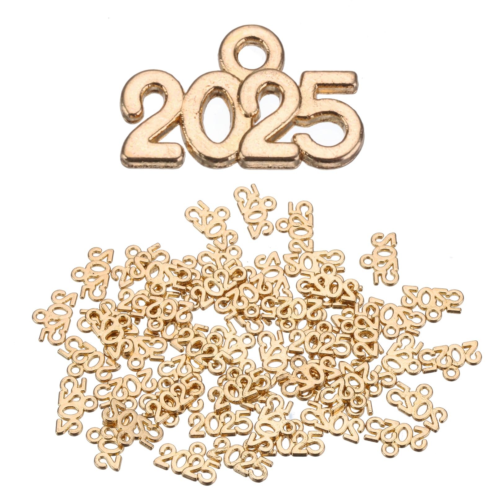 MECCANIXITY 40pcs 2025 Graduation Year 14mm x 9mm/0.55 x 0.35 inch(L*W), Gold
