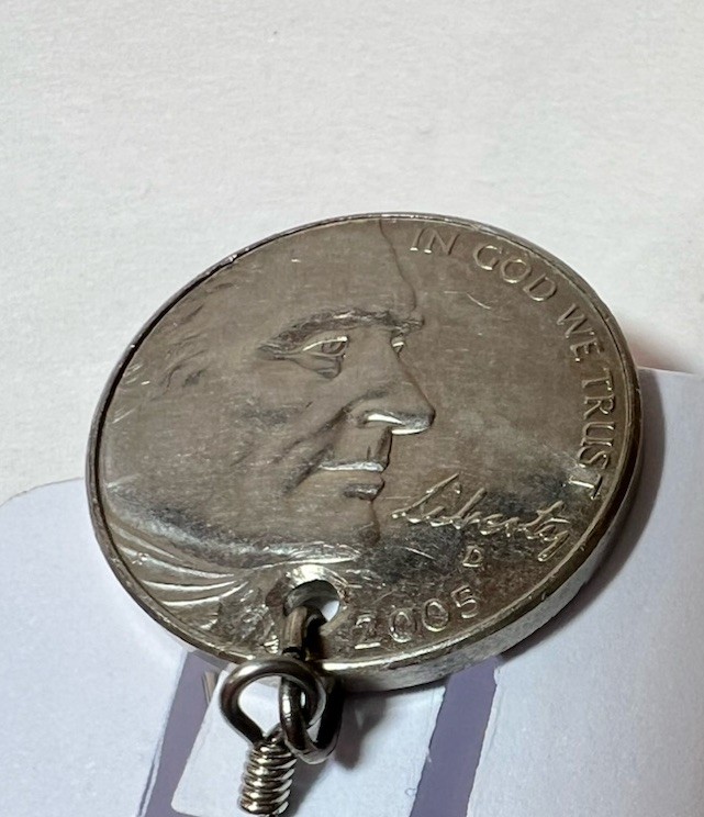 Modern Buffalo Nickel Coin Jewelry Earrings 2005 Denver Mint Vintage