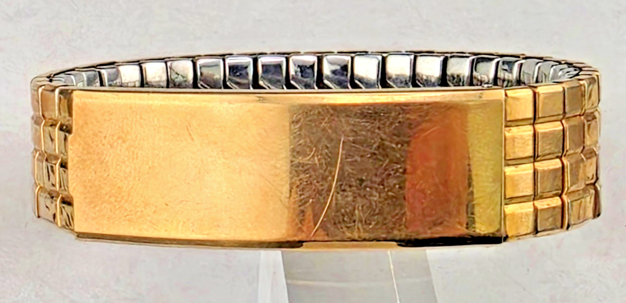 Vintage Gemex USA Gold-Filled Photo Locket Expansion ID Bracelet 7″ No Mono