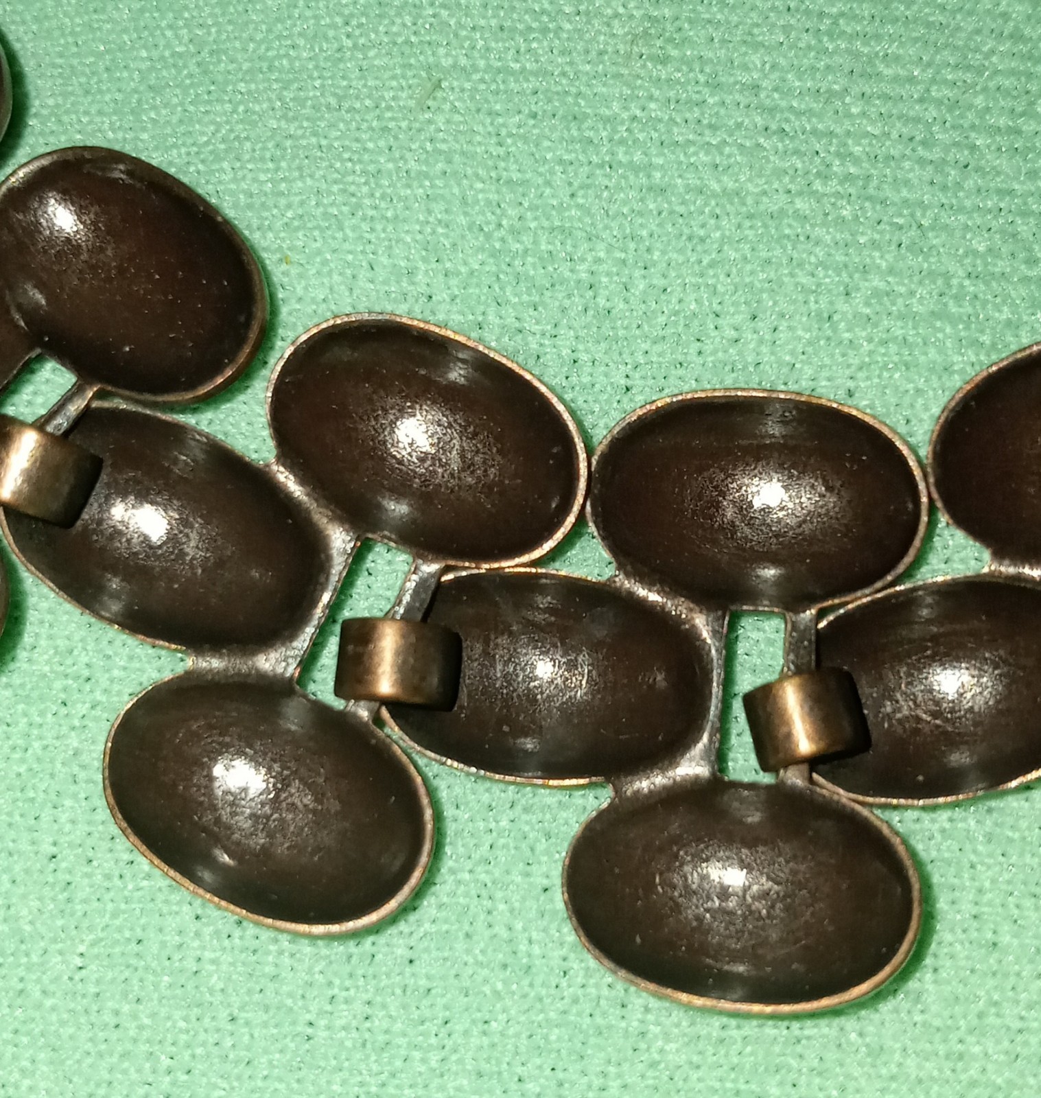Vintage SIGNED La Roco COPPER Modernist Necklace Choker Earrings SET Estate