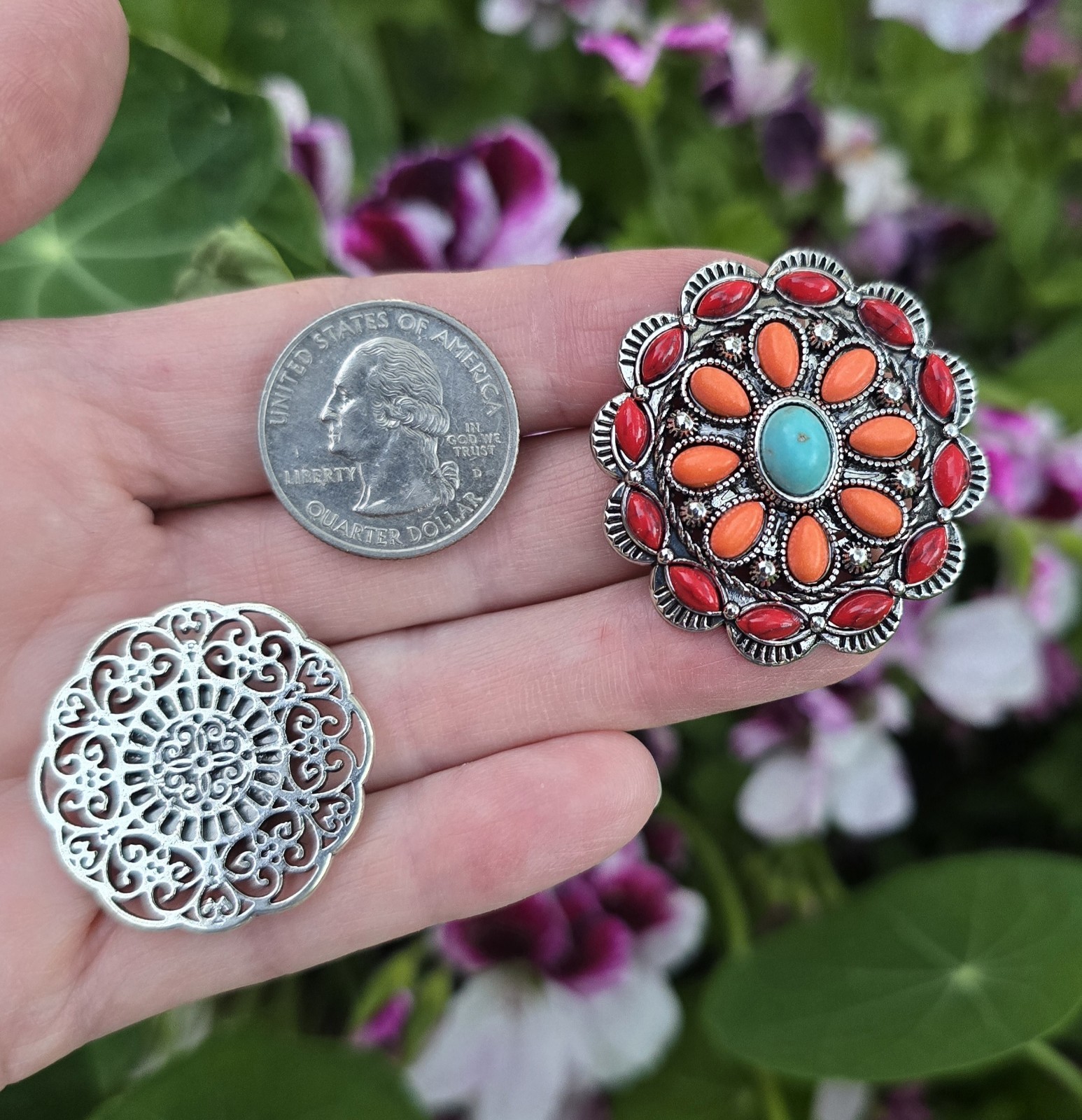 Magnetic Brooch, Faux Turquoise stone. Western Jewelry, Scarf, Hat Magnetic Pin