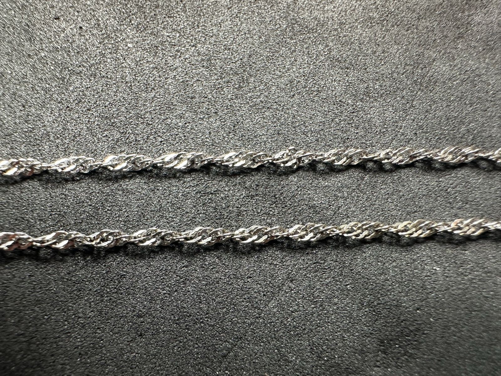 2.07g Vintage Sterling Silver 925 Rope Twist Chain Necklace 20 in M