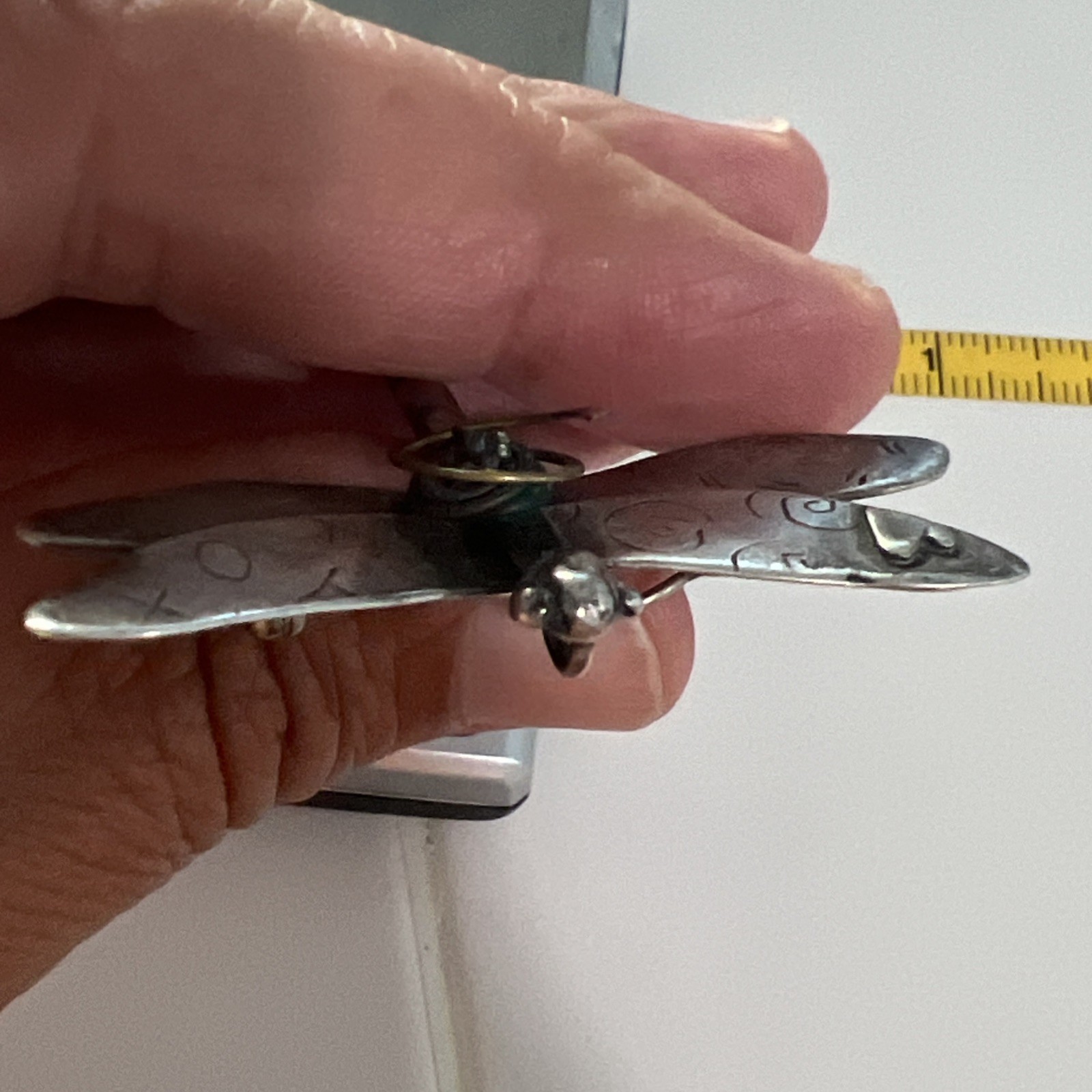 Modernist A. Klein Sterling Silver Dragonfly Brooch / Pin Art