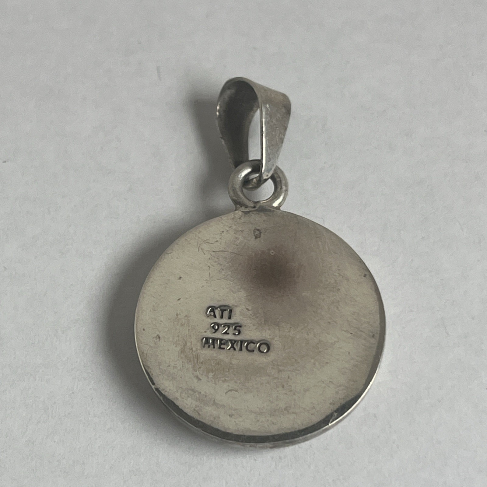 Vintage Sterling Silver ATI Mexico Turquoise Slide Pendant