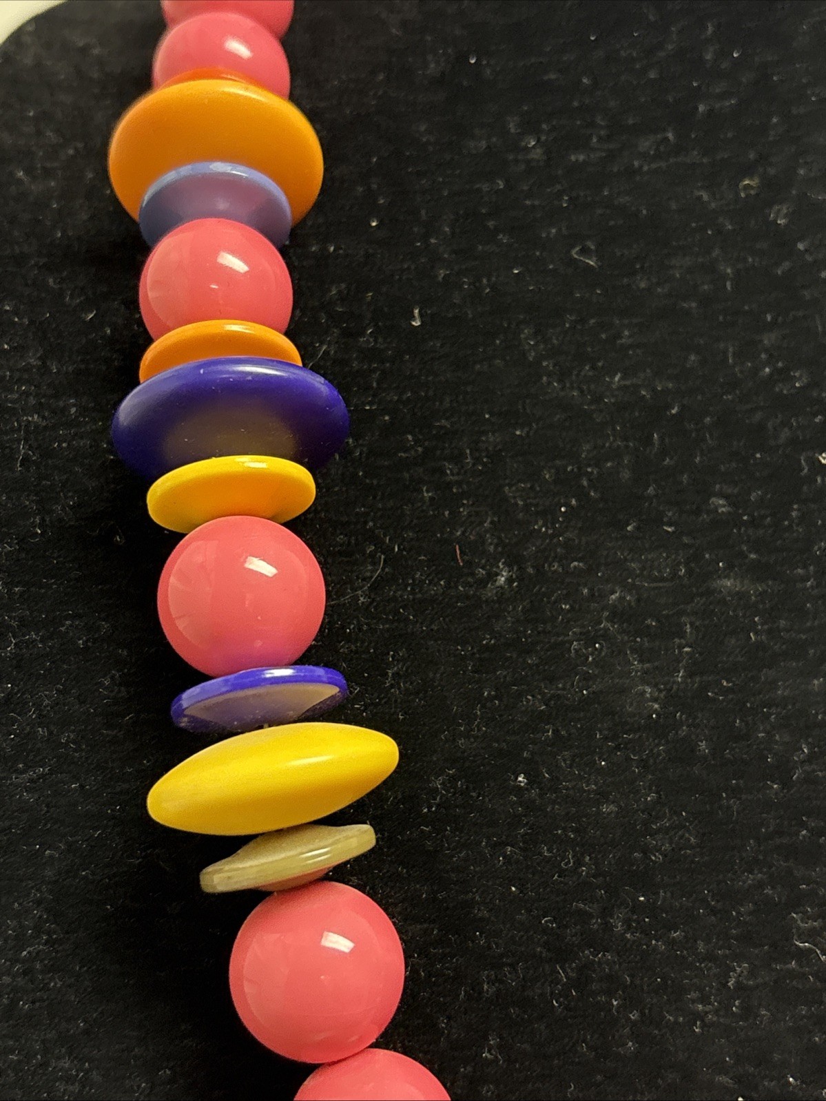 Chunky Orange and Pink Red Purple Yellow Bead Necklace Statement 26″ 113G