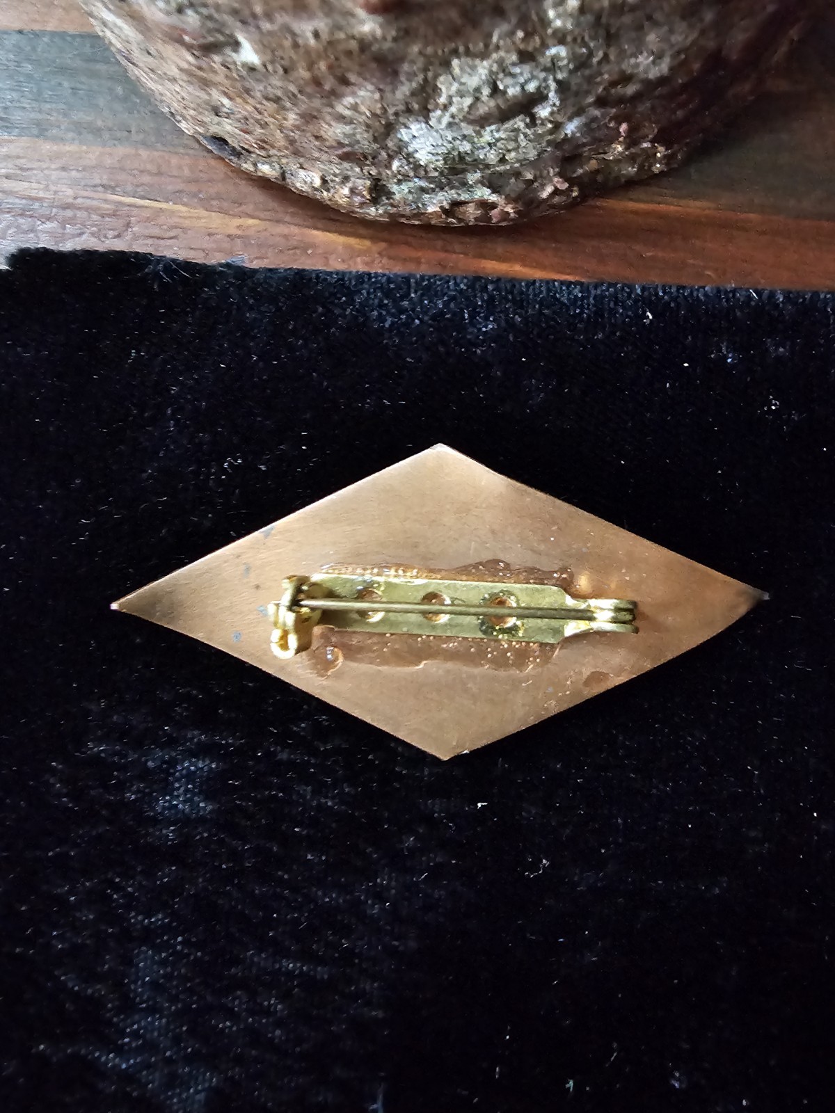 Vtg Copper Enamel Brooch/Pin Abstract Shape Pinks Purples Green Art Handpainted