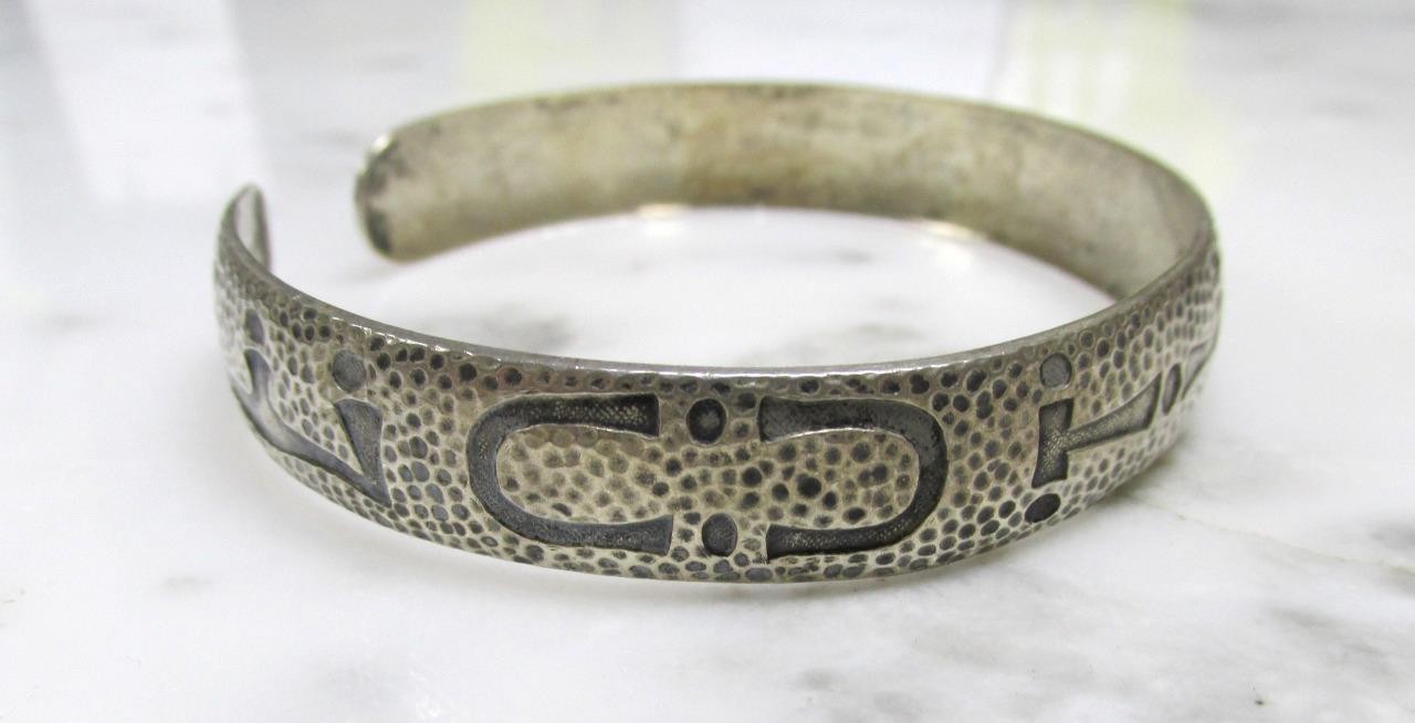 Vintage Wohelo Campfire Girls Sterling Silver Cuff Bracelet ~ 21.4g ~ 3-C269