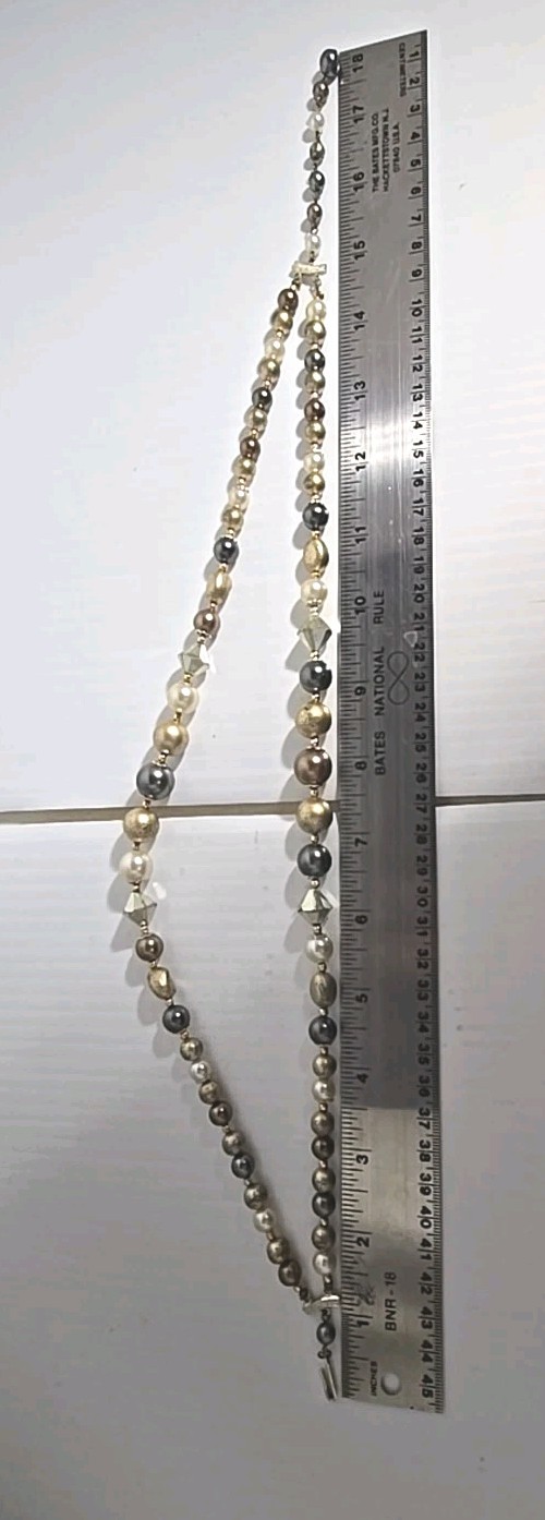 Two Vintage Beaded Necklaces Earthtones Layering 1-Tasseled 1-Multistrand Japan