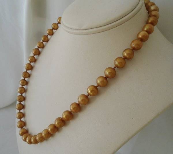 Vintage Faux Pearl Bead Necklace Sterling Rhinestone Cluster Clasp Hand Knot 19″