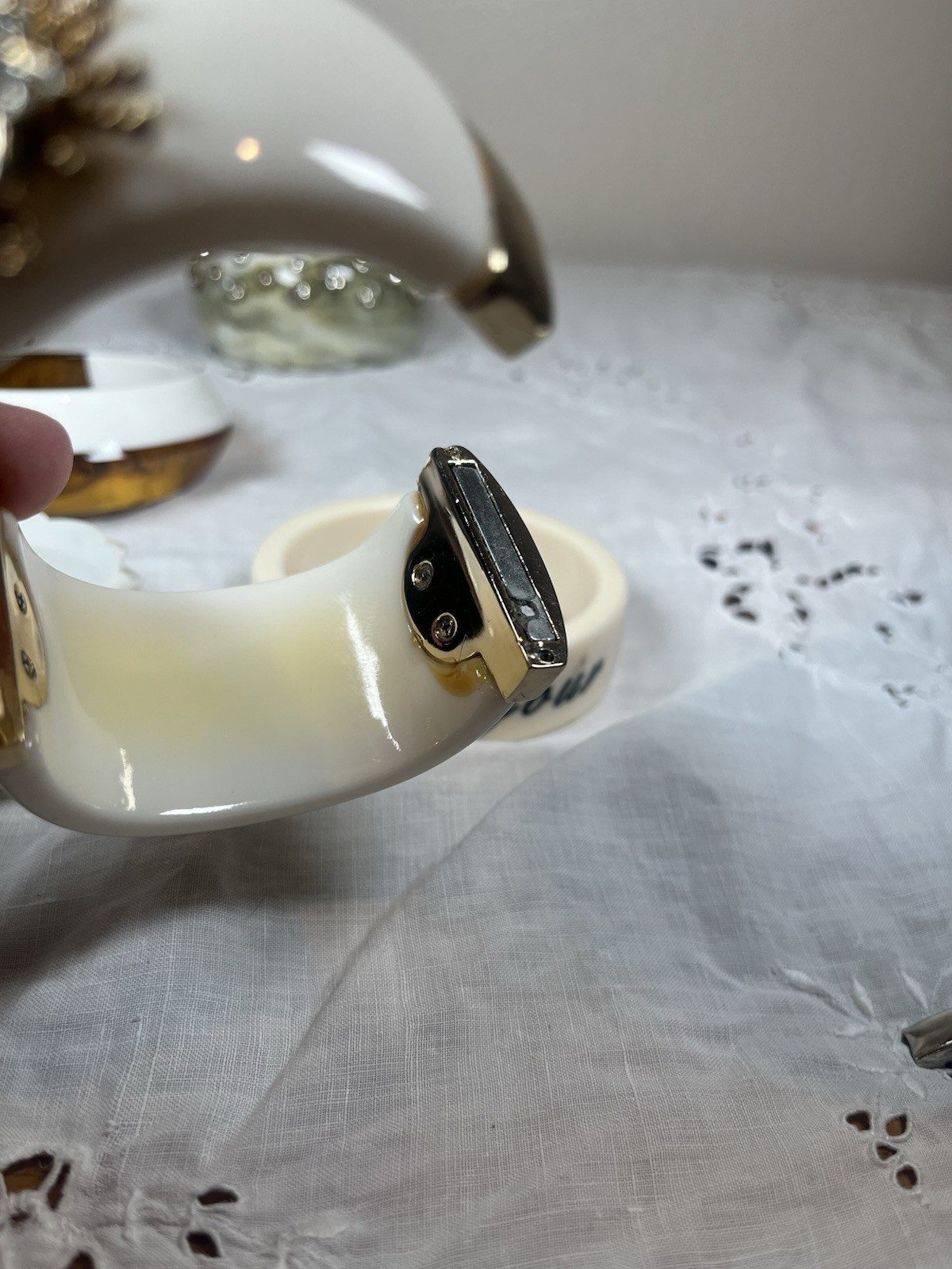 Lot of 7 Chunky Lucite Bangle Bracelets, Clamper, Rhinestones, Earthtones
