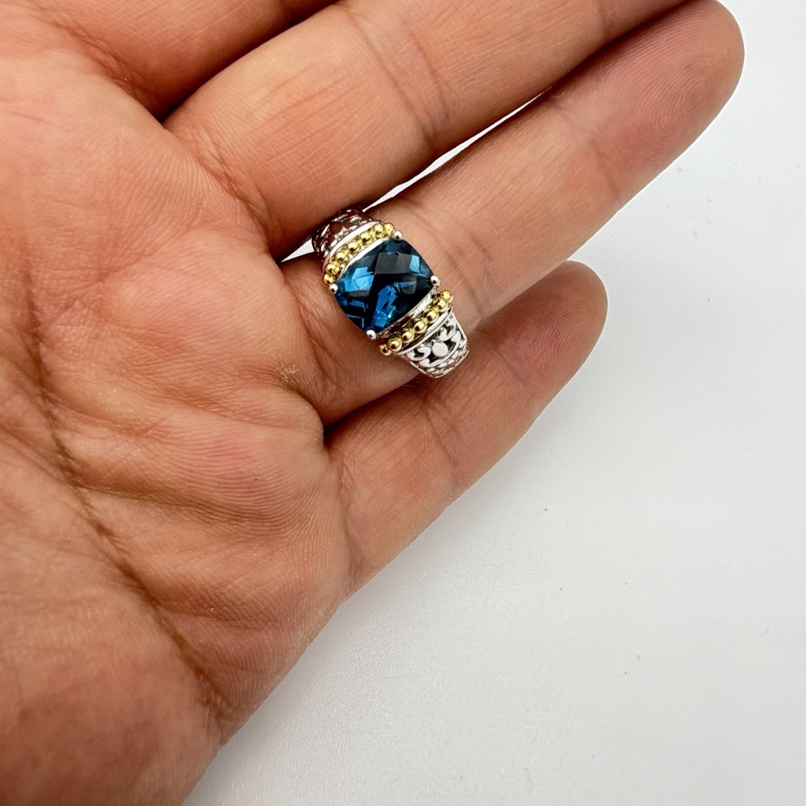 Vtg J Sterling Silver London Blue Topaz Ring 5.2 Gr Sz 7 QVC HSN Jewelry Estate