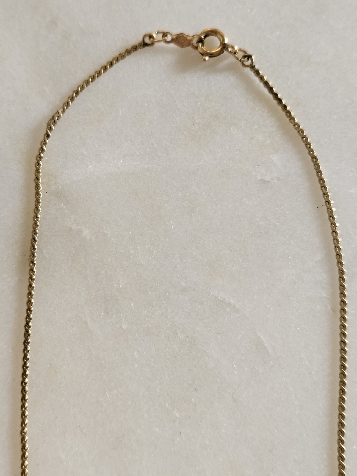 12KT Gold Filled Necklace With 14Kt Yellow Gold B Letter Initial Pendant
