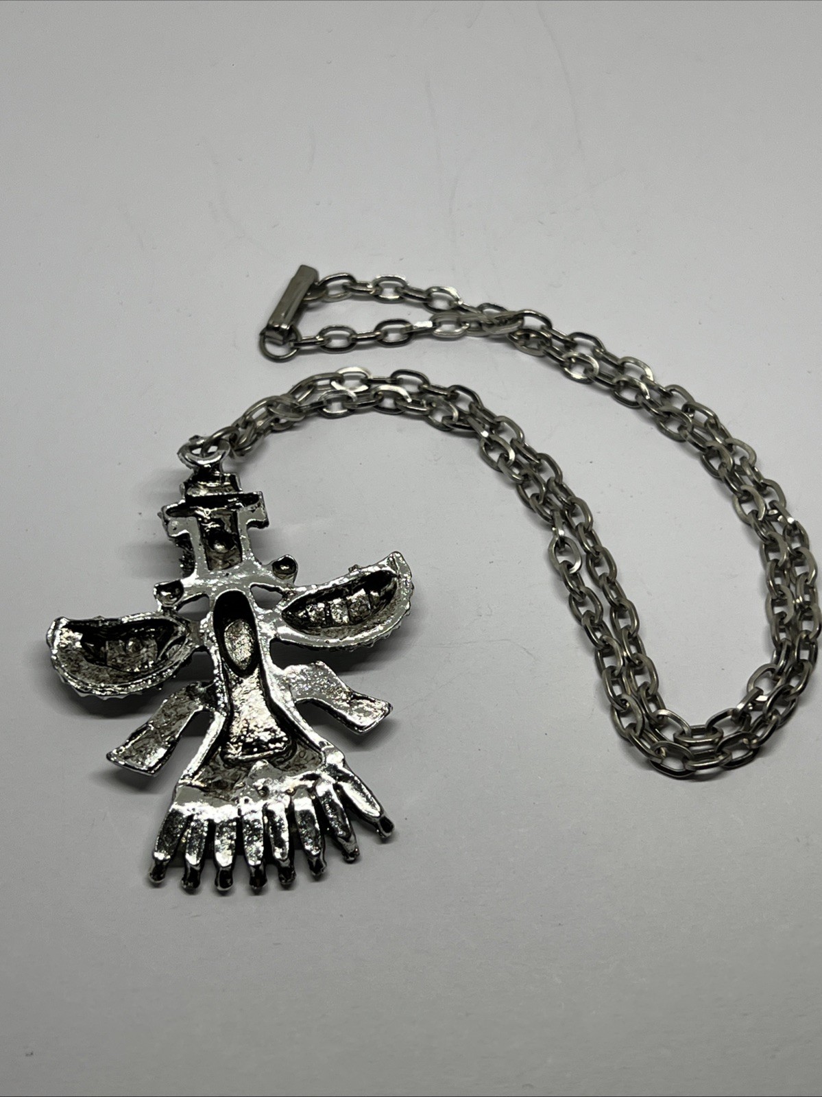 Vintage Faux Turquoise Native South Western Kachina Dancer Pendant Necklace