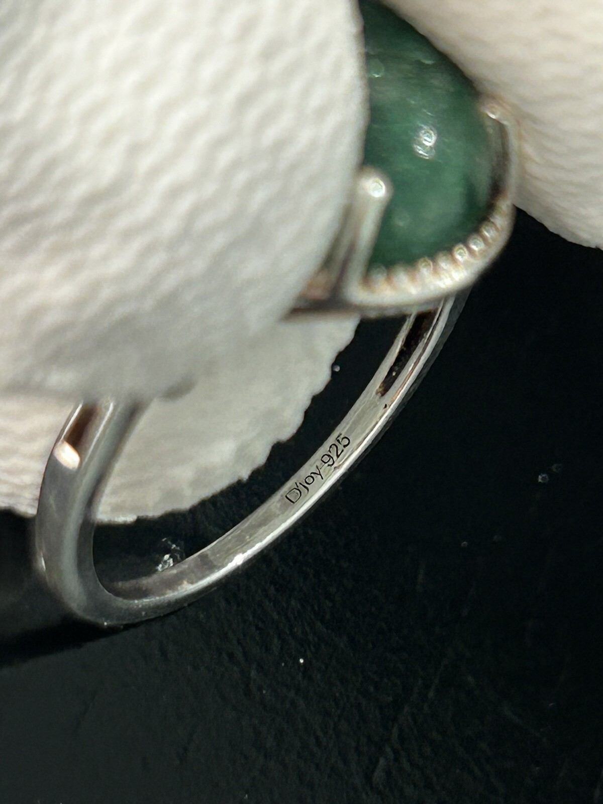 Vintage Ring Size 8 Silver 925 Green Aventurine Oval Gemstone Handmade