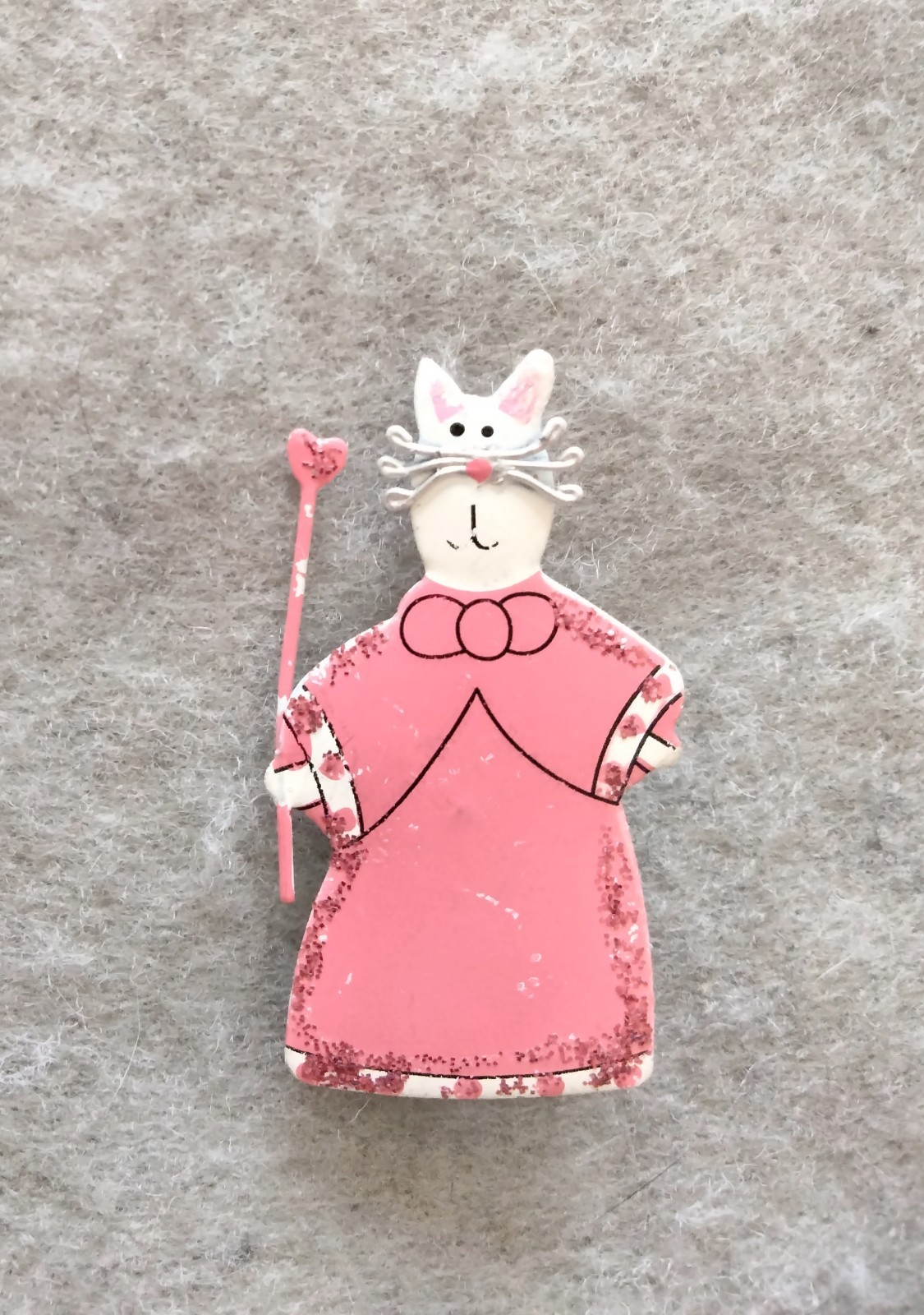 Handmade Whimsical Metallic Good Fairy Cat Brooch (164 – 2405)