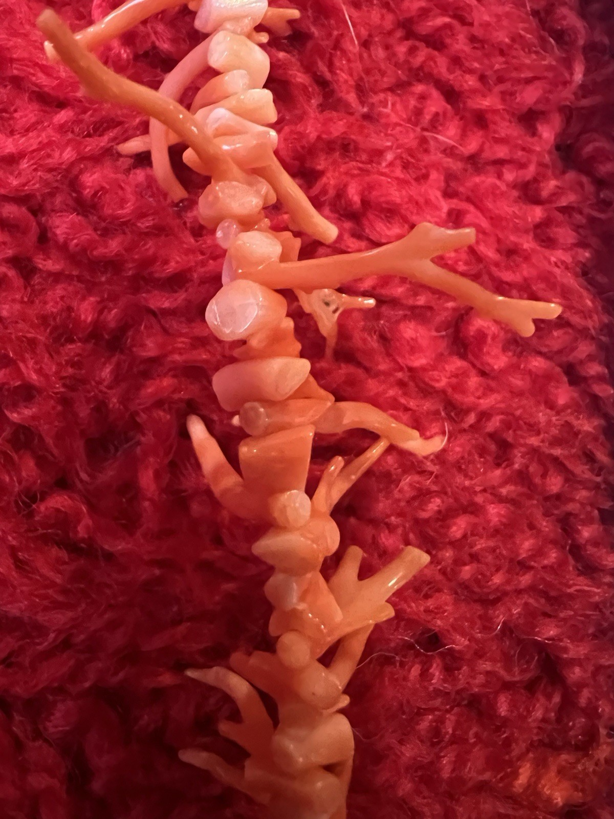 VTG Branch Coral Necklace 18” Graduated Mediterranean Genuine Coral
