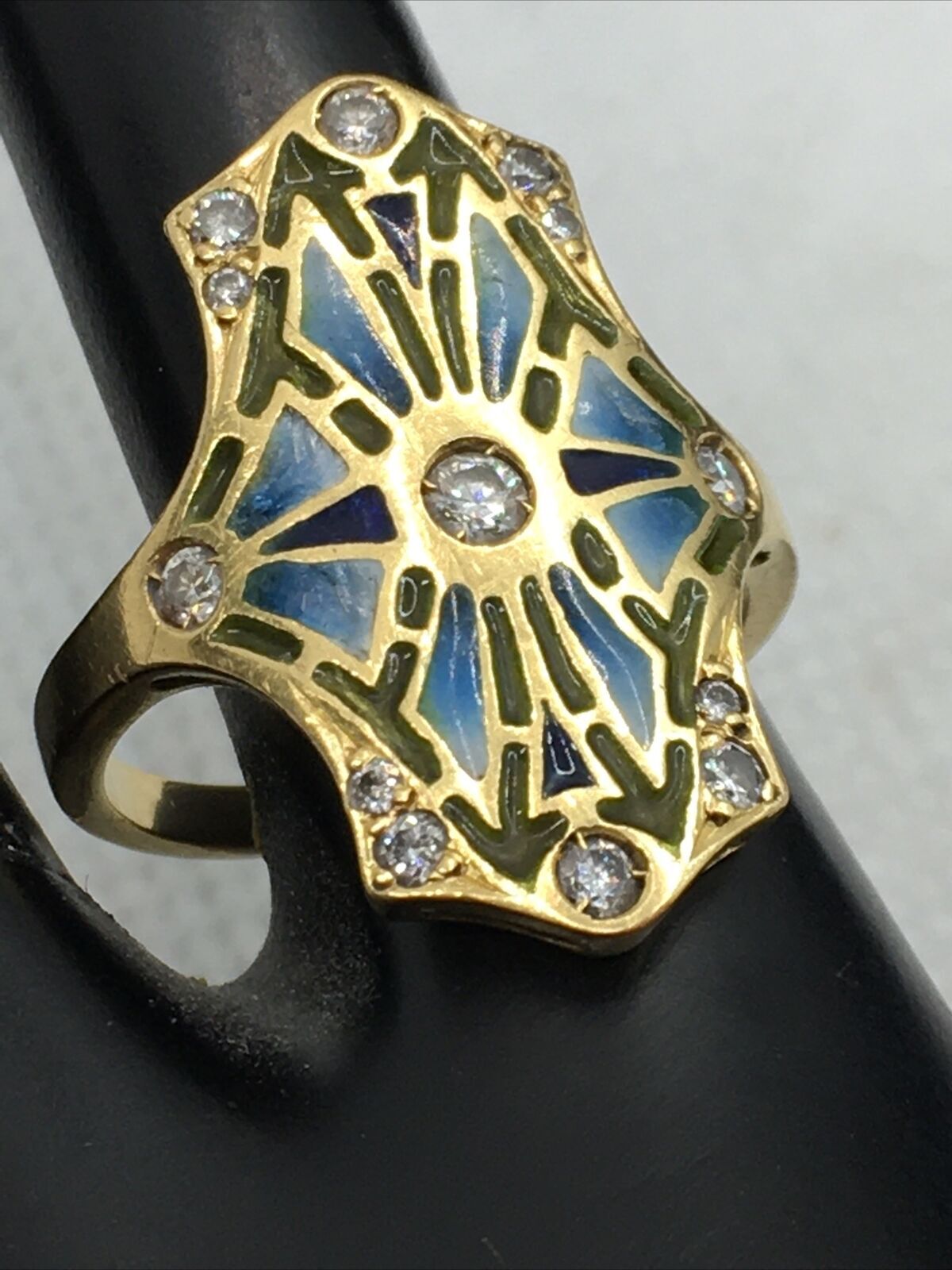 Vintage 18K Yellow Gold 0.35CTW Diamonds (SI; F) Handmade Ring 5gr. Size 7