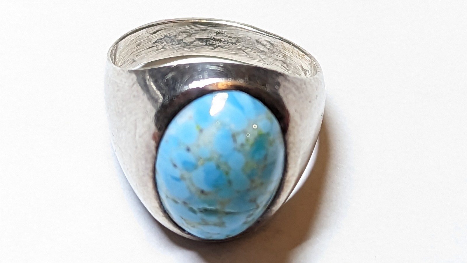 VINTAGE BLUE STONE STERLING SILVER RING SIZE 11 SIGNED RCD 925 MEX