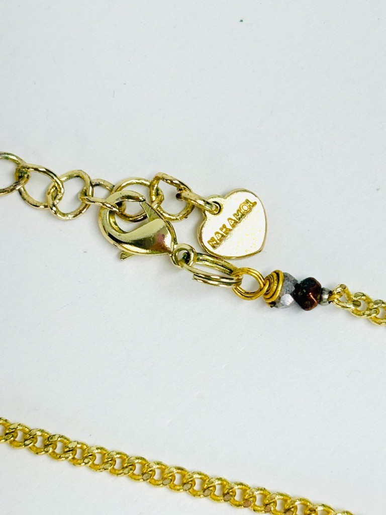 Nakamol Boho Gold Tassel Necklace Long Beaded Chain Layering Statement Piece