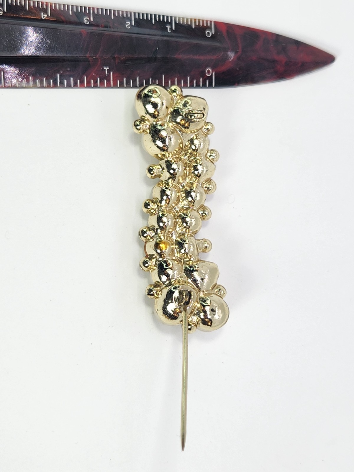 Vintage Brooch Lot Gold Tone Faux Pearls 3 brooches 2-2.5 Inches