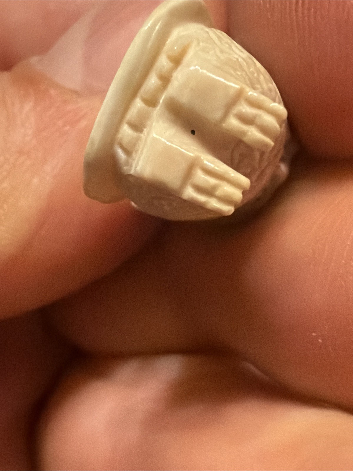 Vintage Hand Detailed Carved White Owl Pendant Charm Wise Owl Masterful Artisan