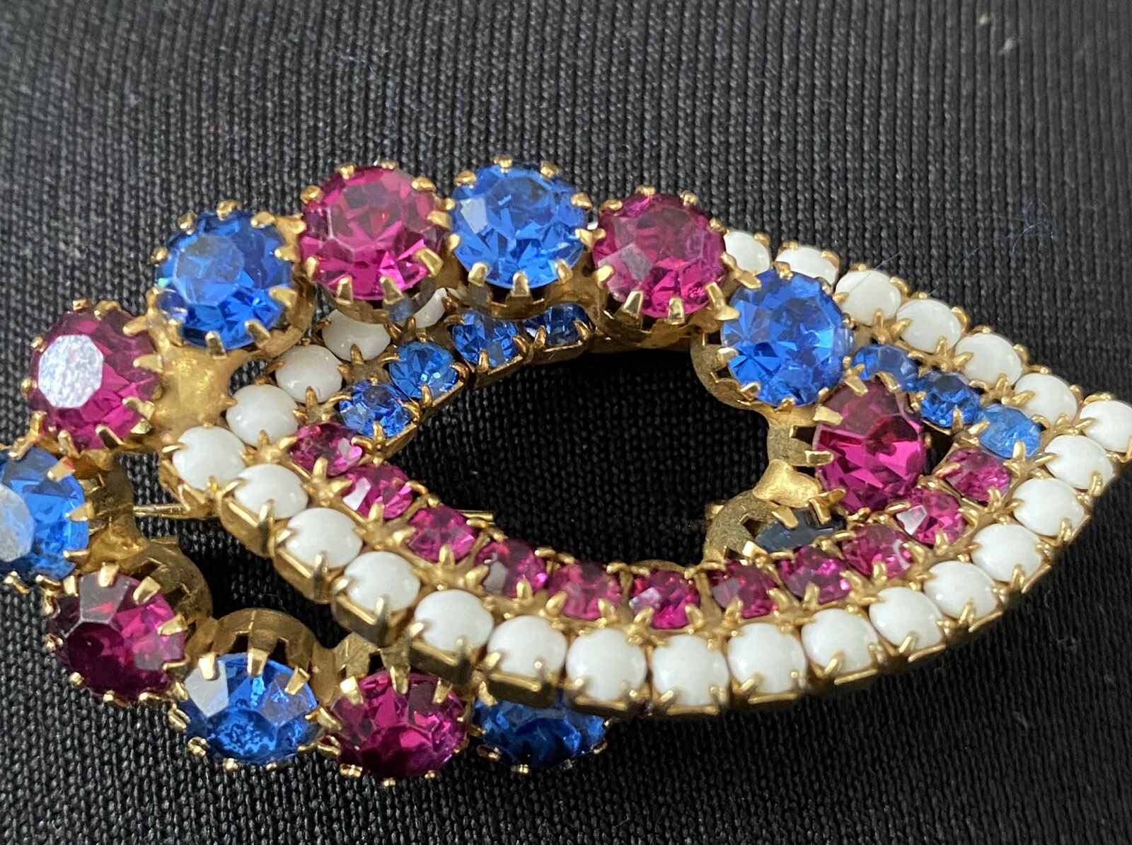 Purple Blue And White Stone Brooche . Unique