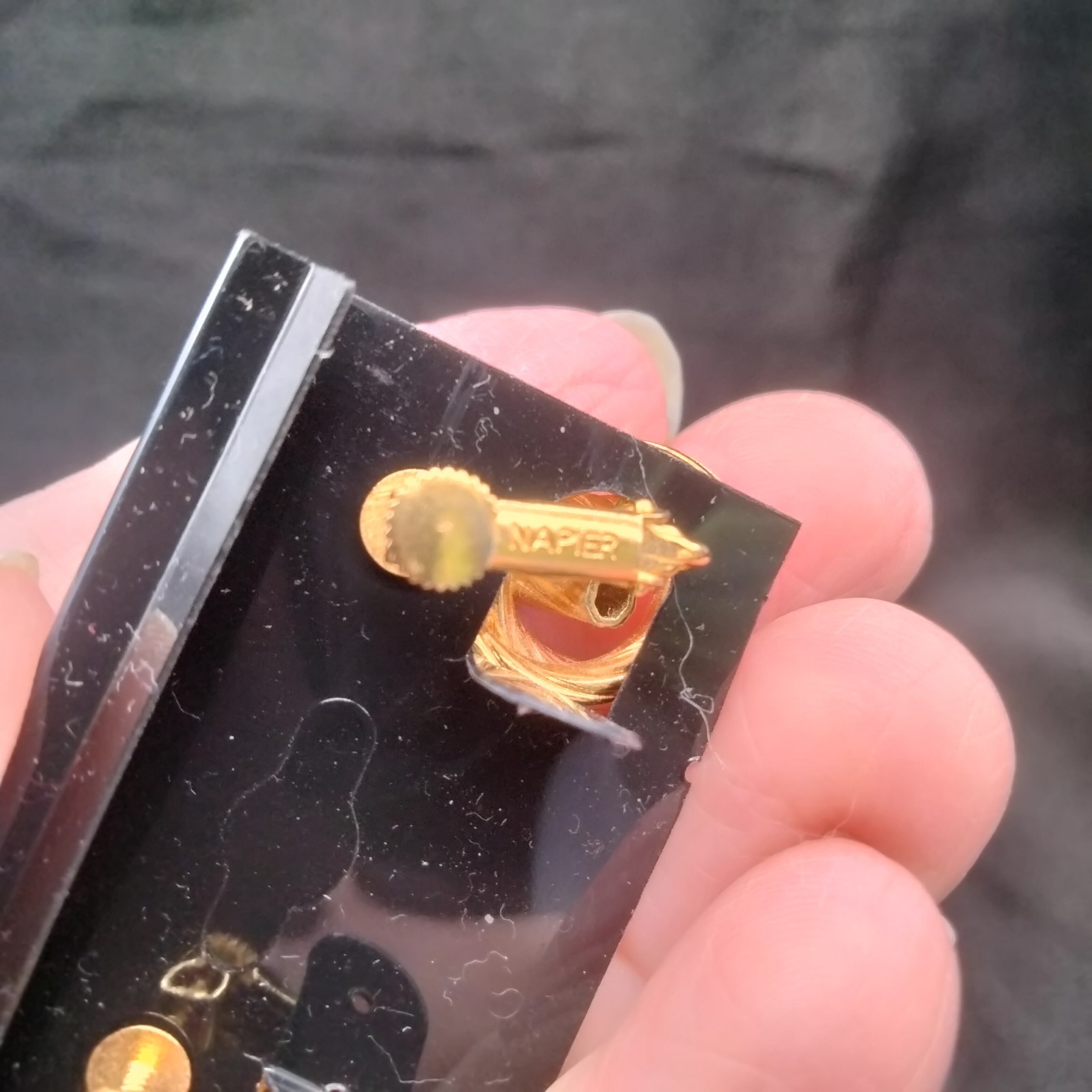 Vintage Napier Screwback Gold Plated Textured Love Knot Earrings