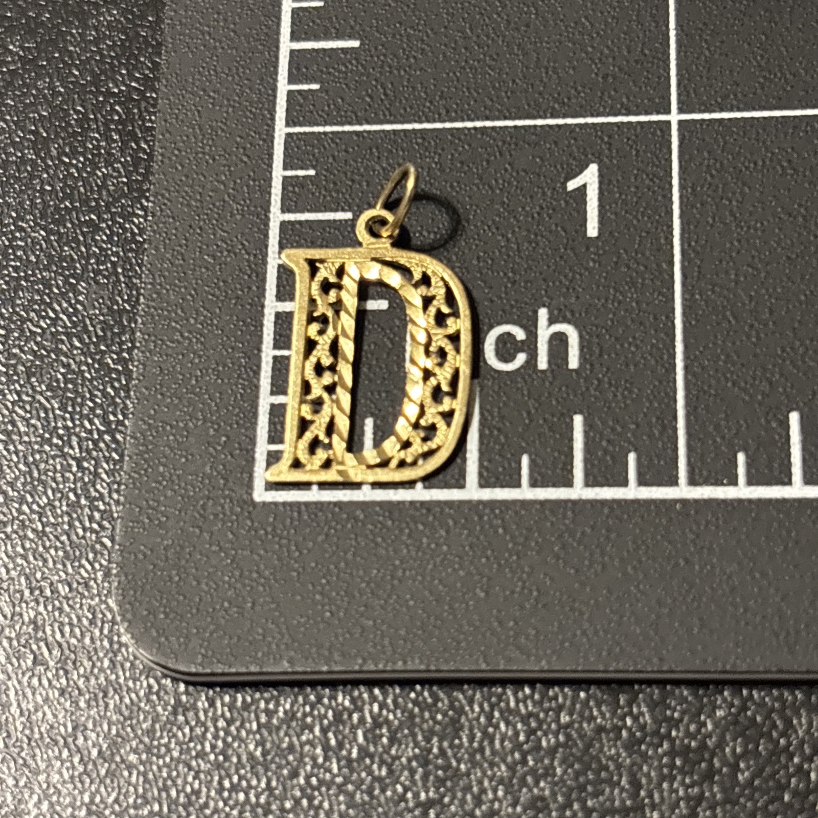 Ornate Filigree D Charm 14 K Deborah,Deb,Dana,Danielle, Darla,Donna,Dena,Davina