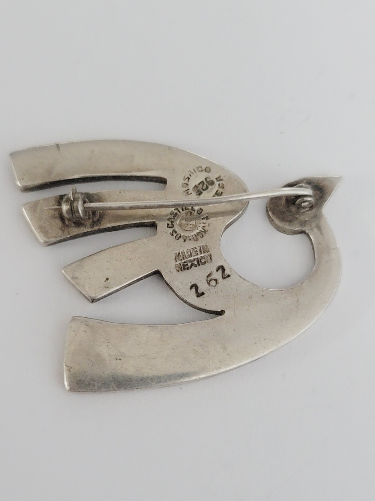 Los Castillo Mosaic Taxco Sterling Silver Bird Brooch