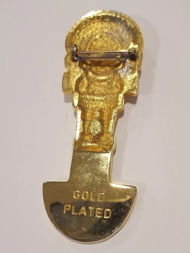 Peruvian Gold Plated Brooch 1982 World’s Fair Collectible Souvenir Vtg Pin Rare