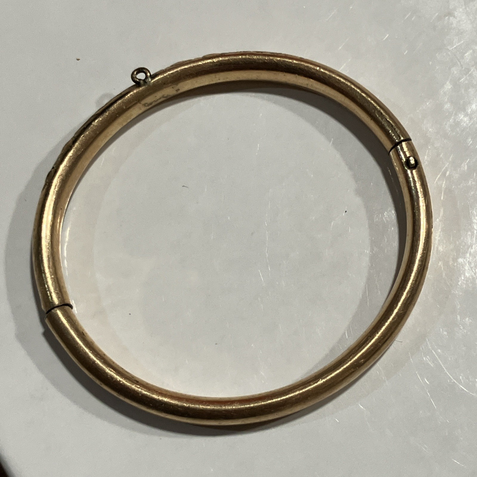 Antique Gold Filled Baby / Child Hinged Bangle Bracelet Unmarked From Estate