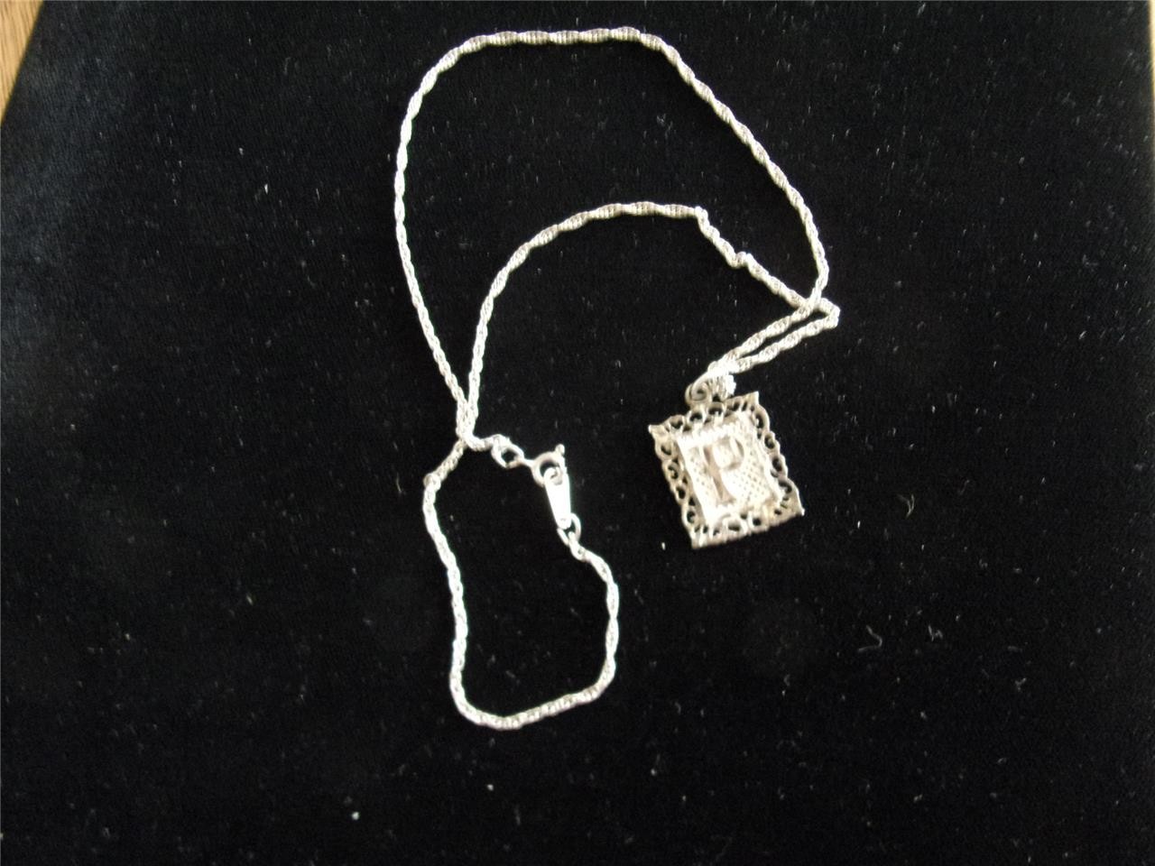Sterling chain and pendant – letter P