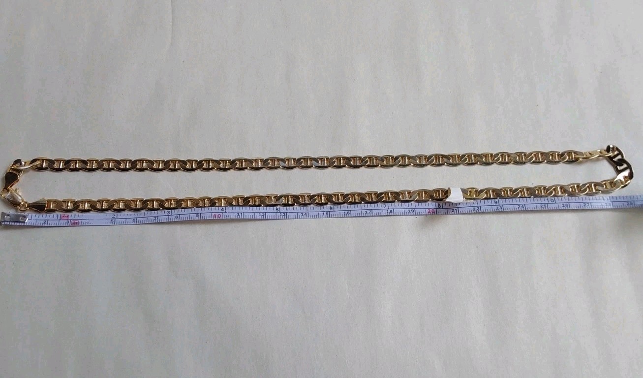 Beautiful Vtg 23″ GoldTone Ladies Necklace Anchor Style Chain w/Original Sheen