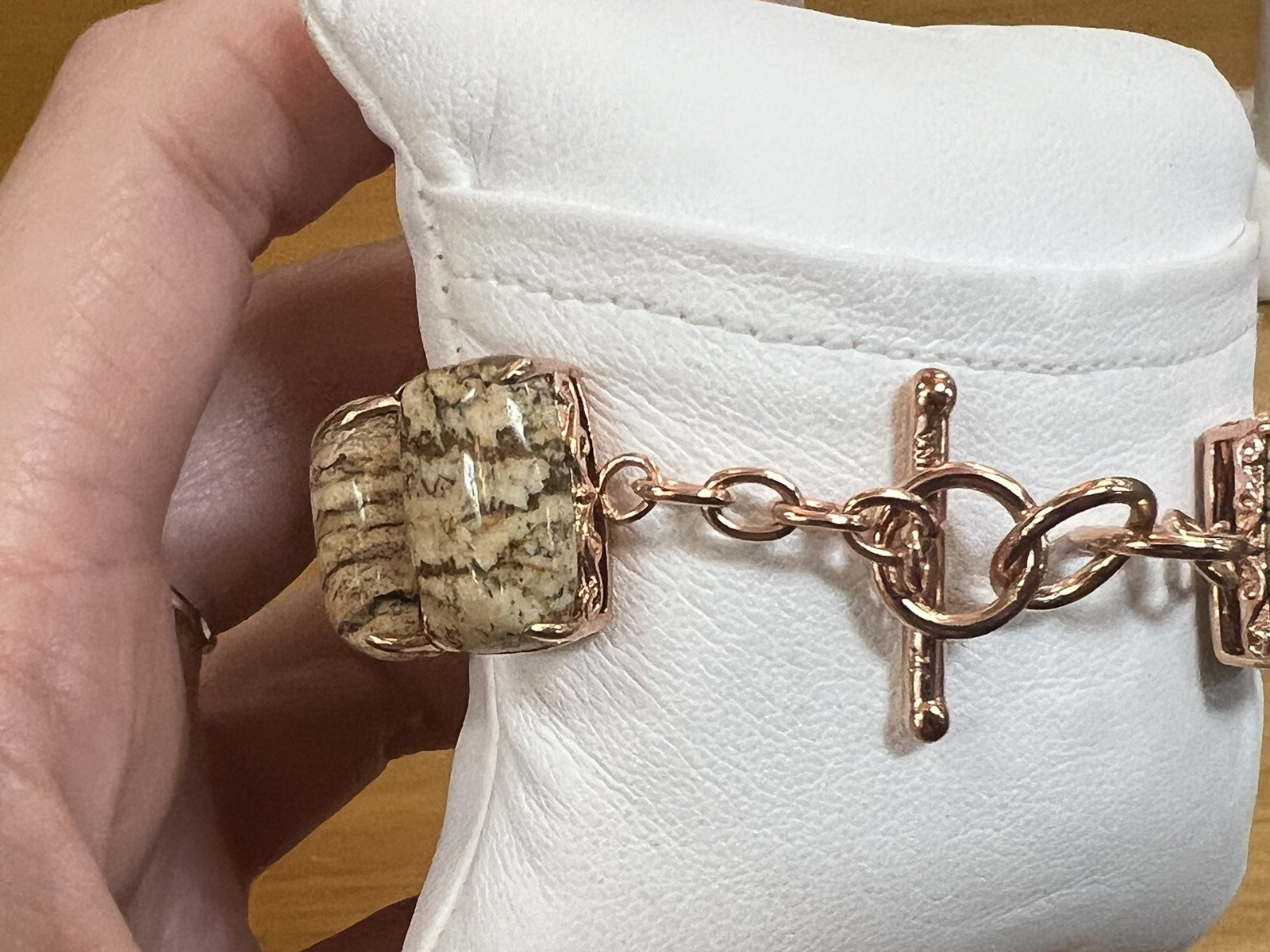 Jasper Signed JZ Tennis Bracelet And Ring Set Matching Rose Gold Tone Plated