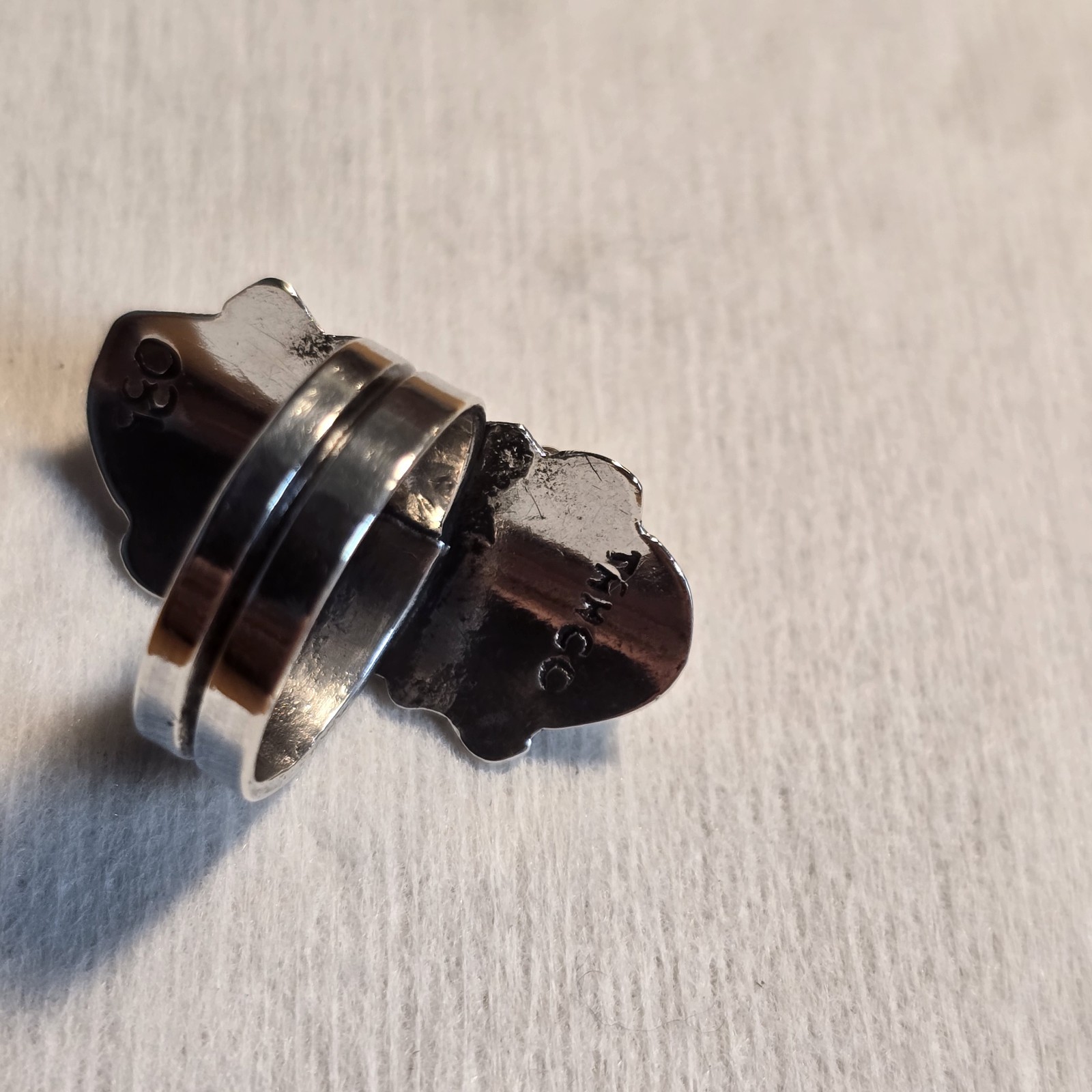 Taxco Mexico .980 Sterling Silver Triple Dome Modernist Ring Sz 5 Ring