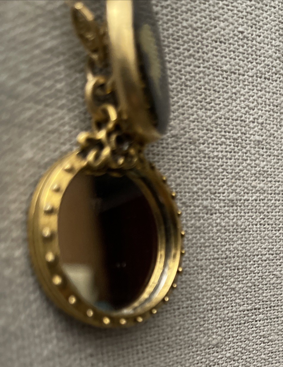 Vtg John Wind Maximal Art chain with three charms Mirror Hand Cameo