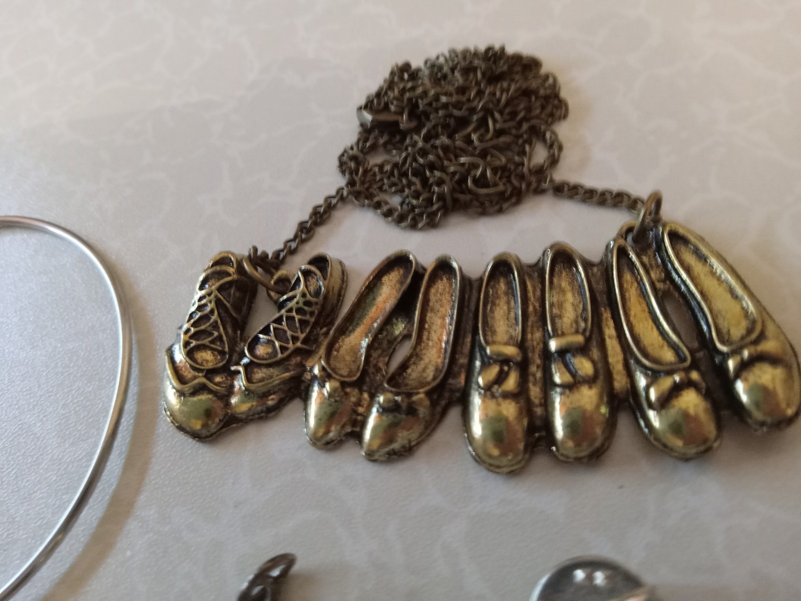 vintage costume jewelry lot pretty dance themed bracelet neclace pin pendant