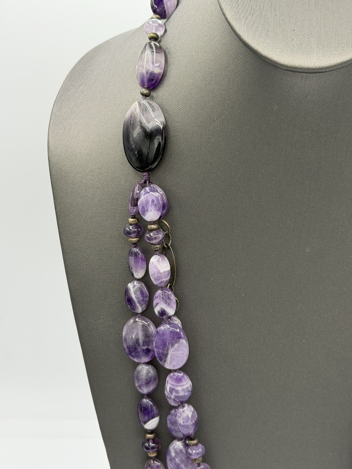 Vintage Coldwater Creek Amethyst Necklace 28.5” Natural Third Eye Crown Chakra