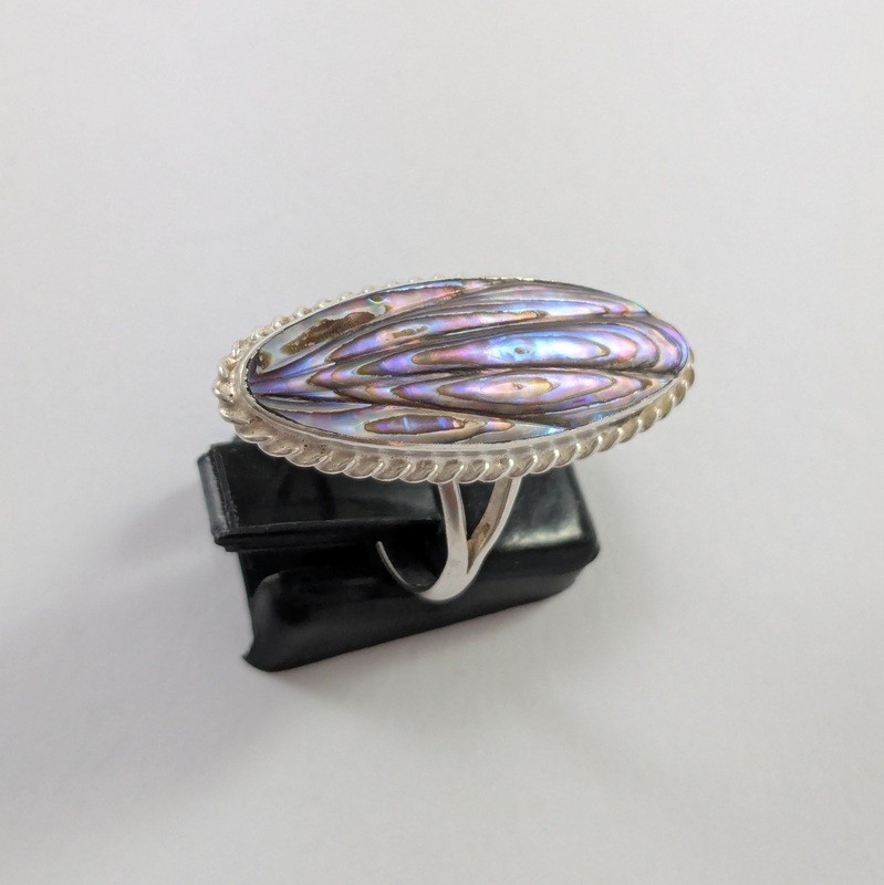 Vintage New Zealand Ataahua Paua Shell Ring M 1/2